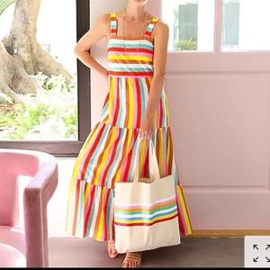 J. Crew Rainbow Stripe maxi dress